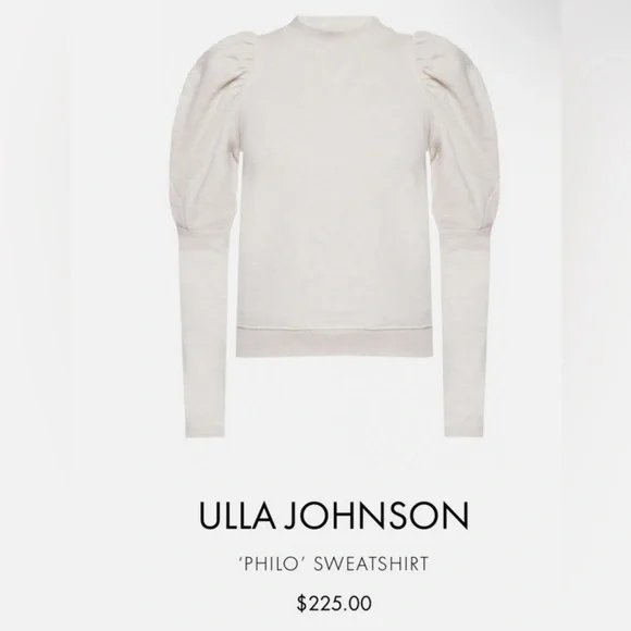 Ulla Johnson Philo Puff Sleeve Crewneck Pullover Sweater Top - Picture 2 of 4